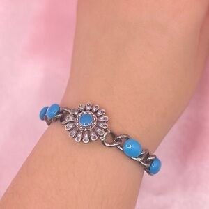 Elegant Blue Bracelet with Silver Accents